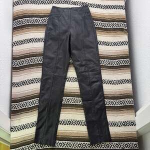 Women's Vintage 90's Verducci Black Genuine Leather Biker Pants Sz 4 (24 x 31)